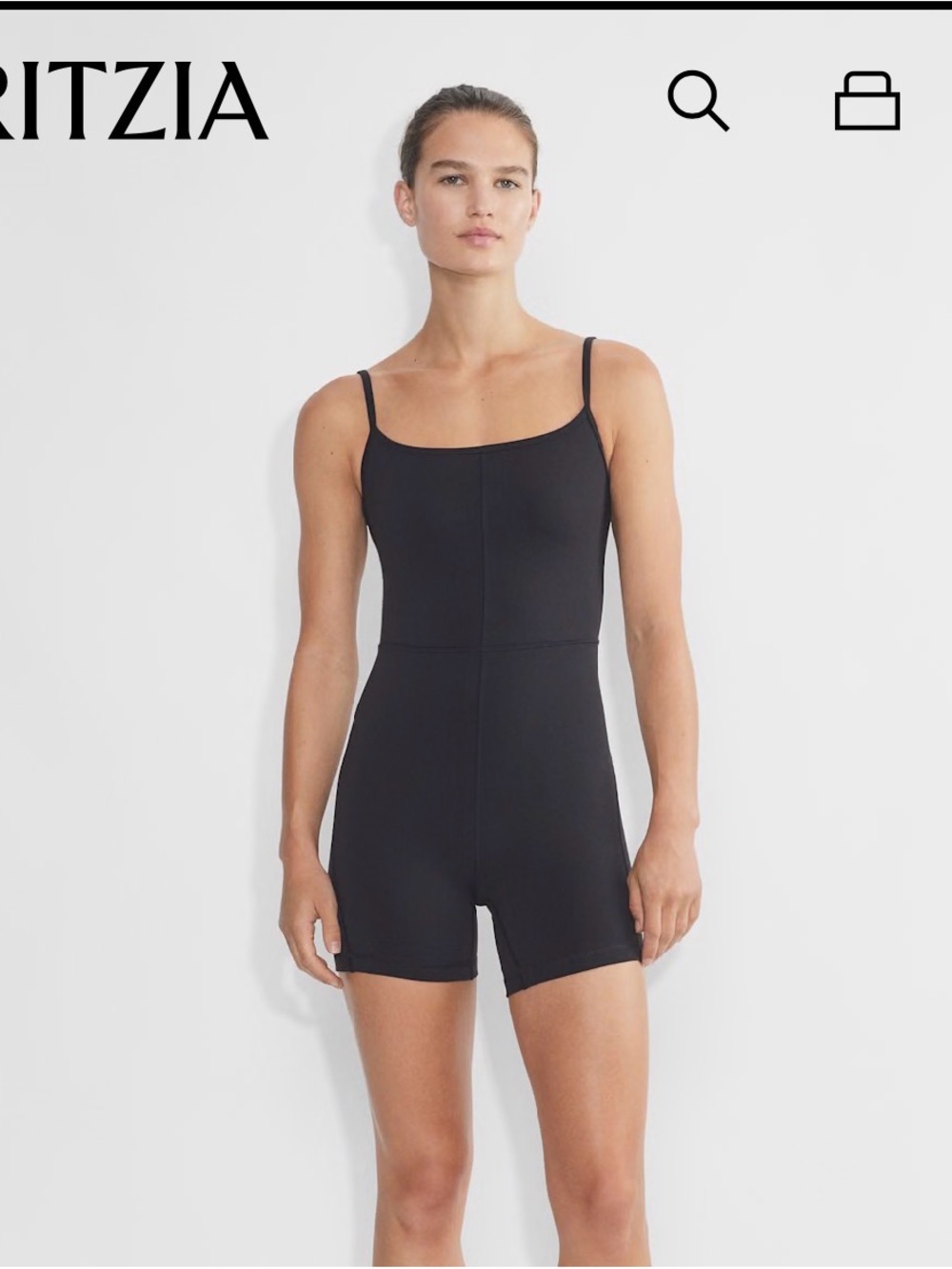 Aritzia Black Seamless Strap Romper